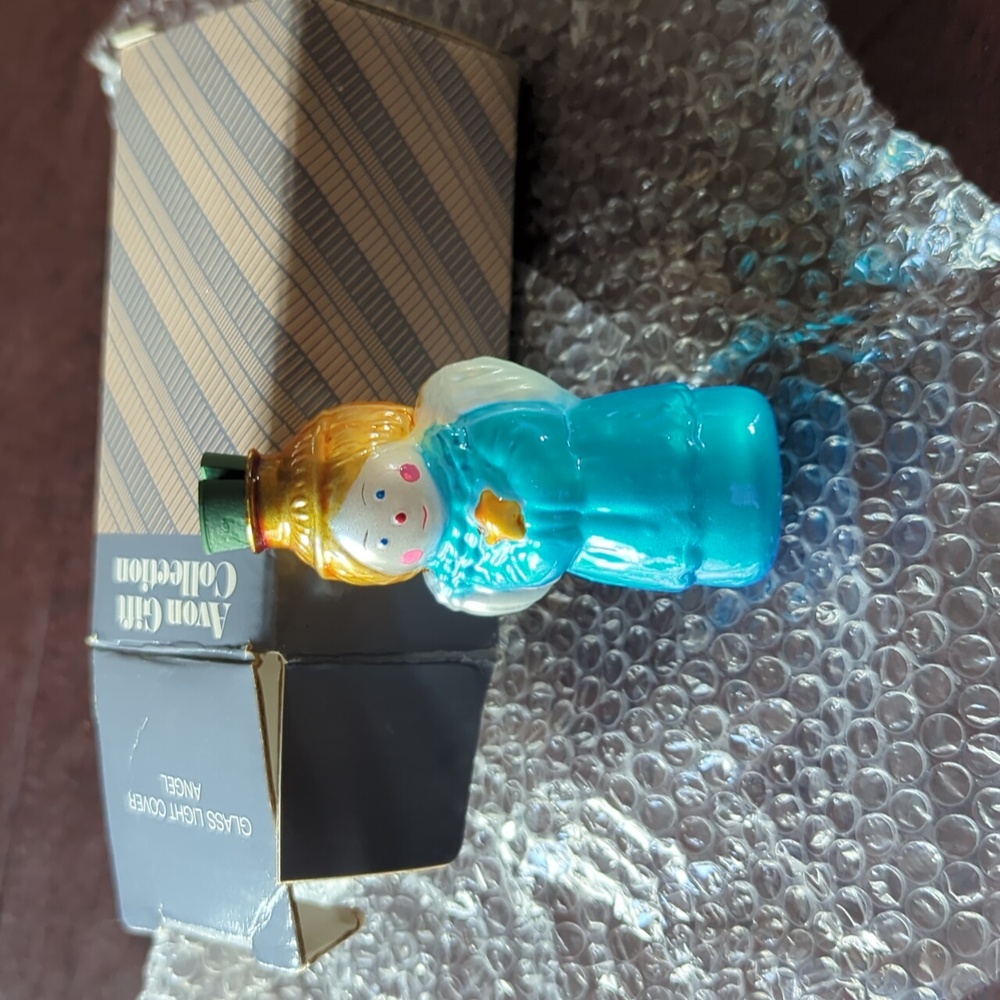 Vintage 80s Avon Gift Collection Glass Light Cover Angel NOS